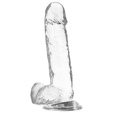 X RAY - TRANSPARENT DILDO WITH BALLS 20 CM -O- 4.5 CM